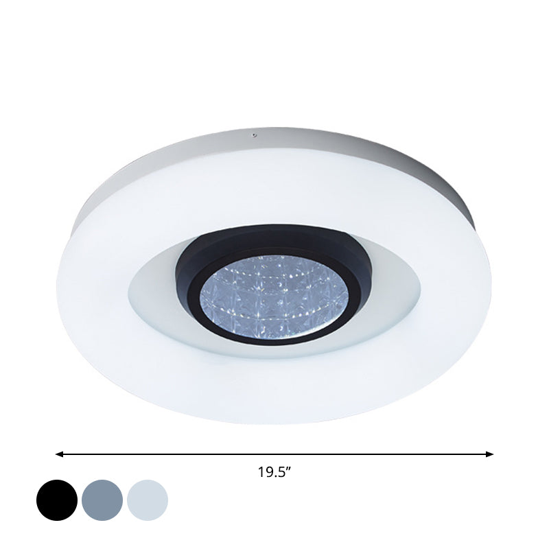 Circular Acrylic Flush Mount Ceiling Light Minimalist Silver/Grey/Black LED Flush Mounted Lighting for Hotel