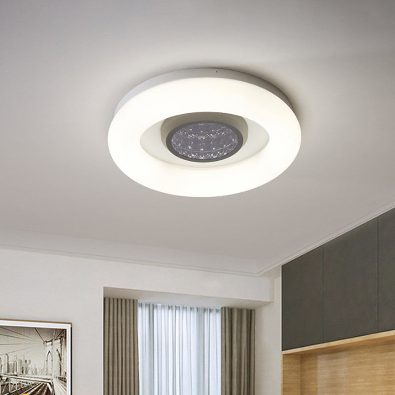 Circular Acrylic Flush Mount Ceiling Light Minimalist Silver/Grey/Black LED Flush Mounted Lighting for Hotel