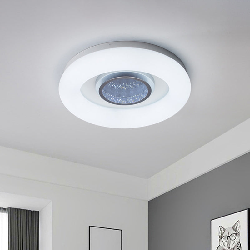 Circular Acrylic Flush Mount Ceiling Light Minimalist Silver/Grey/Black LED Flush Mounted Lighting for Hotel