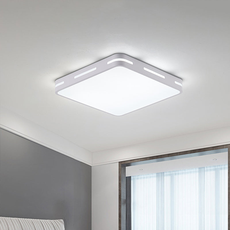 Square / Rotondo Camera Da Letto Flush Light Metallo 12 "/16" /19.5 " Wide LED Minimalist Close to Ceiling Lamp in Bianco