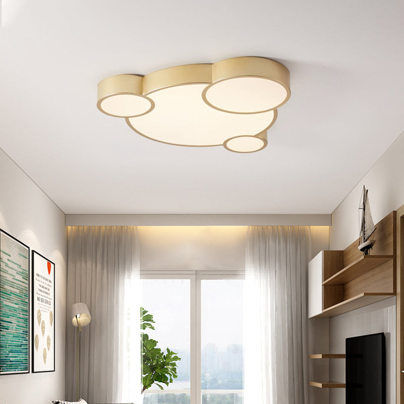 Gold Bubbling Flush-Mount Light Fixture Cartoon 18"/21.5" W LED Acrylic Ceiling Lamp for Bedroom