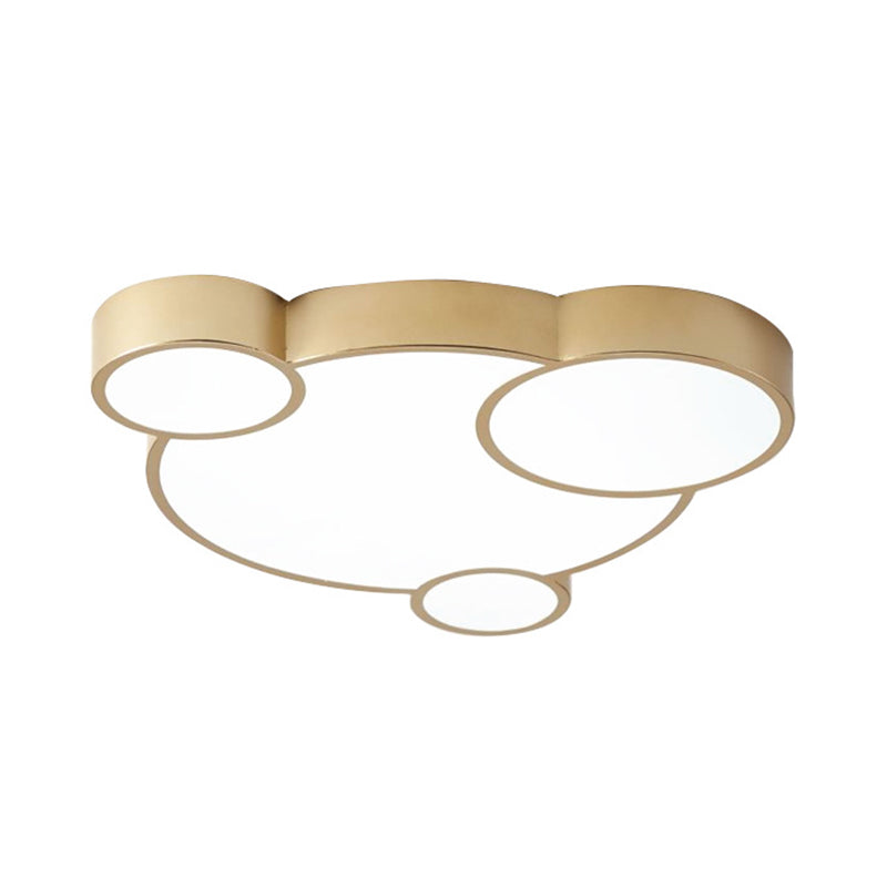 Gold Bubbling Flush-Mount Light Fixture Cartoon 18"/21.5" W LED Acrylic Ceiling Lamp for Bedroom