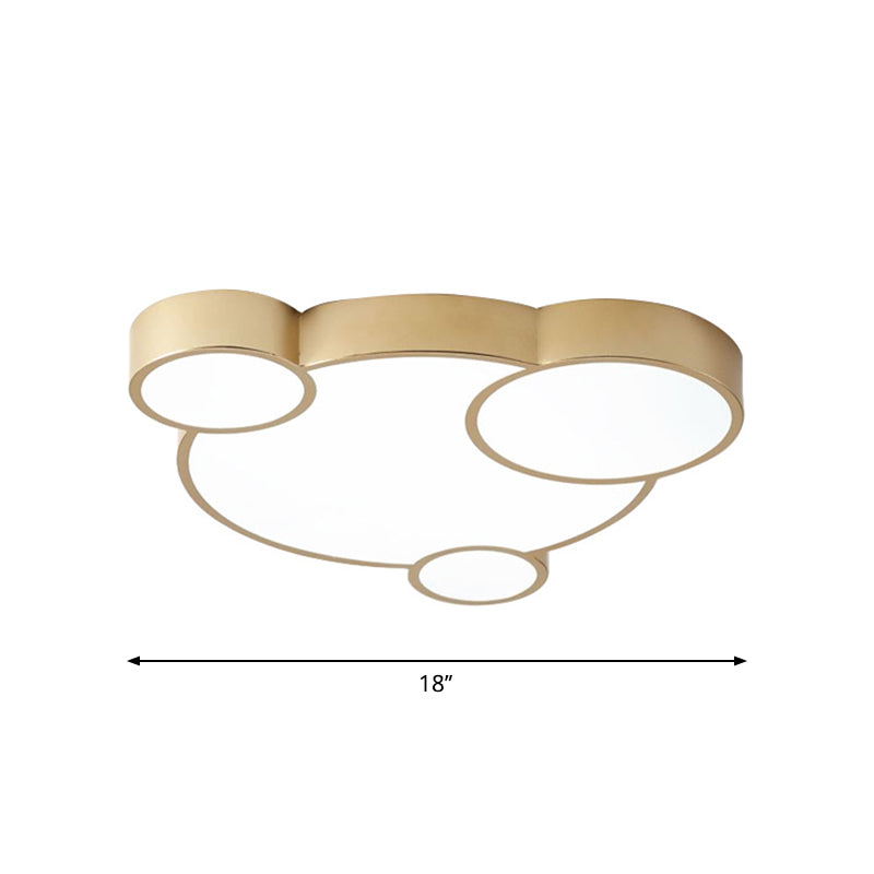 Gold Bubbling Flush-Mount Light Fixture Cartoon 18"/21.5" W LED Acrylic Ceiling Lamp for Bedroom