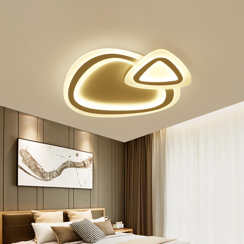 Kids LED Ceiling Mount Light White Star/Triangle/Loving Heart Flushmount Lighting with Acrylic Shade for Nursery
