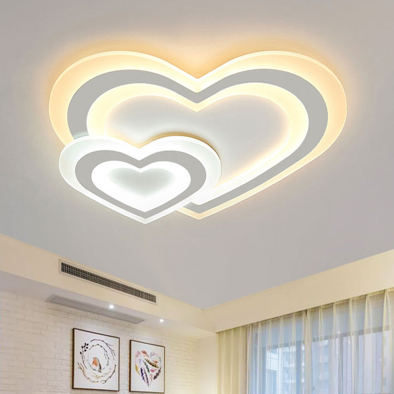 Kids LED Ceiling Mount Light White Star/Triangle/Loving Heart Flushmount Lighting with Acrylic Shade for Nursery