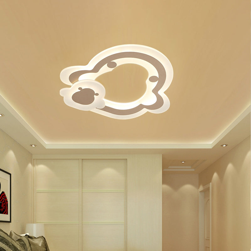 Kids LED Ceiling Mount Light White Star/Triangle/Loving Heart Flushmount Lighting with Acrylic Shade for Nursery
