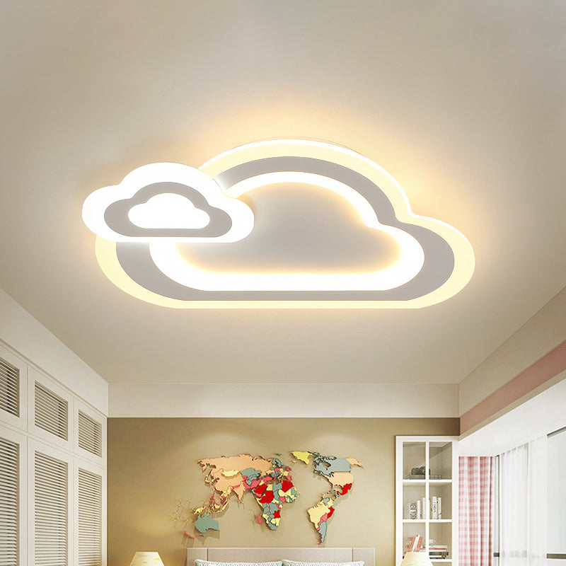 Kids LED Ceiling Mount Light White Star/Triangle/Loving Heart Flushmount Lighting with Acrylic Shade for Nursery