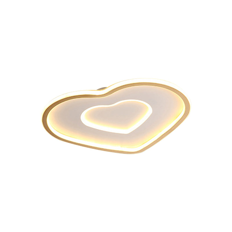 Lámpara empotrada extrafina de estrella/cuadrado/triángulo, lámpara LED de montaje en techo de metal dorado pulido contemporáneo para habitación de bebé