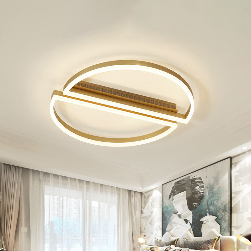 Lámpara de techo con forma de nube/círculo/molino de viento, luz LED empotrada de metal moderna para dormitorio infantil en oro pulido