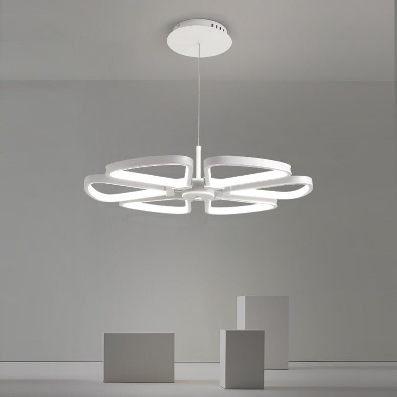 Klaver geleid kroonluchter hanger moderne metallic woonkamer plafond suspensielamp in wit