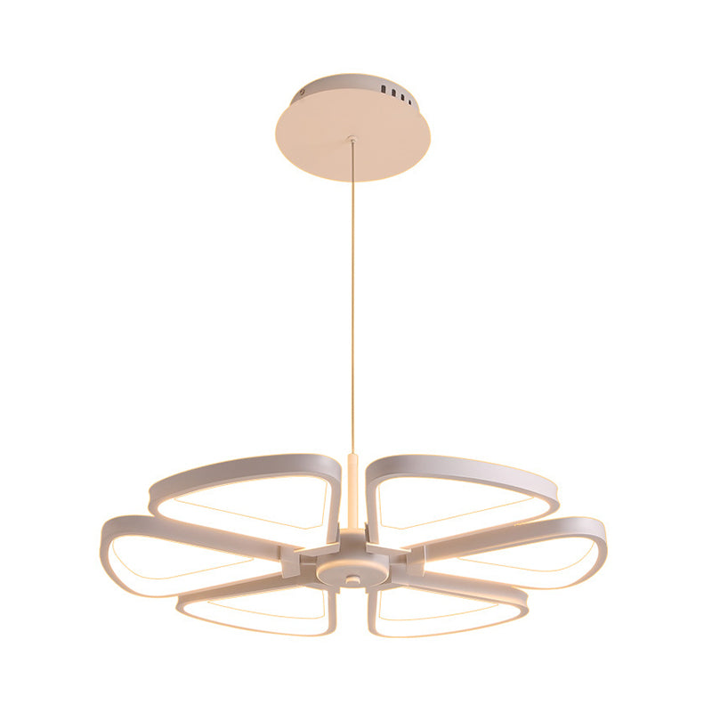 Klaver geleid kroonluchter hanger moderne metallic woonkamer plafond suspensielamp in wit