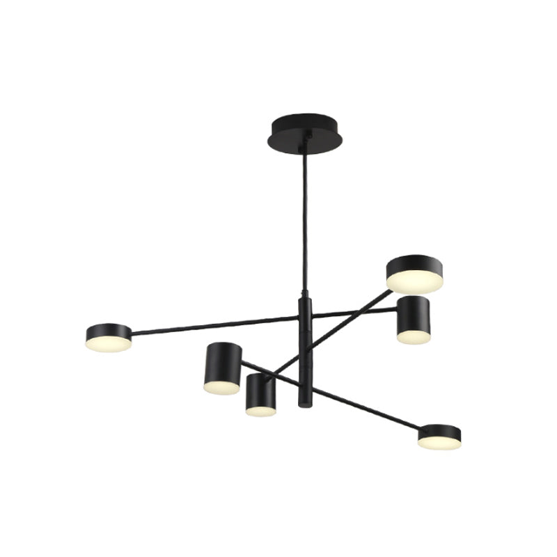 3/4 Tiered Chandelier Light Fixture Contemporary Metal 6/8 Lights Black/Gold Hanging Pendant for Bedroom
