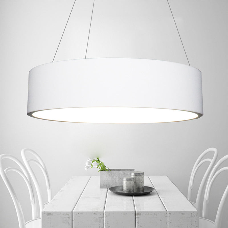 Minimalistic LED Pendant Chandelier Grey/White Circle Ceiling Hang Light with Acrylic Shade, 18"/23.5" W