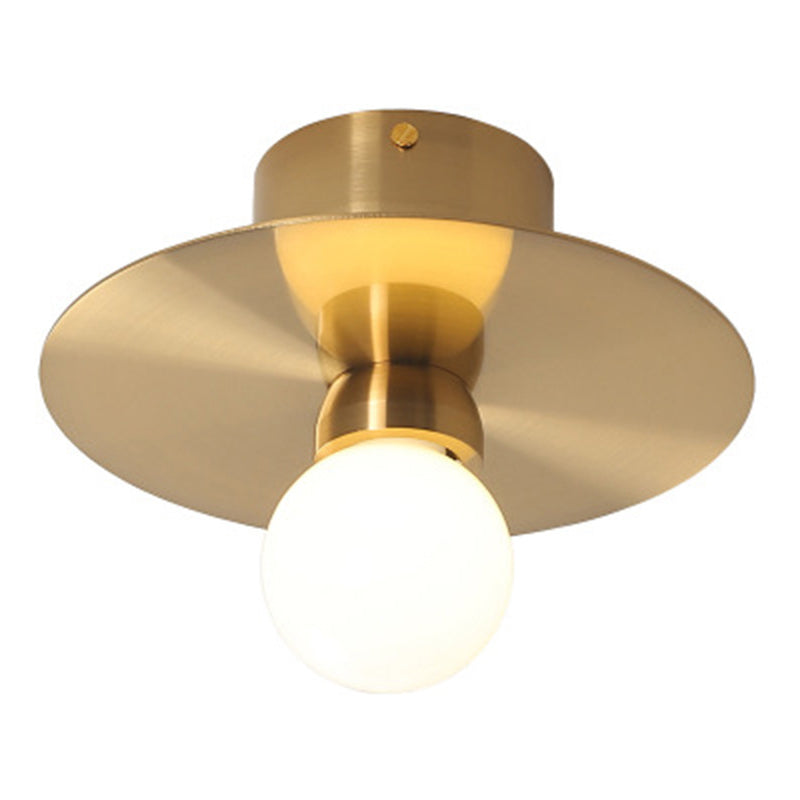 Ball Mini Milk Glass Wall Light Postmodern 1 Bulb Gold Wall Lamp Fixture with Reflective Shields