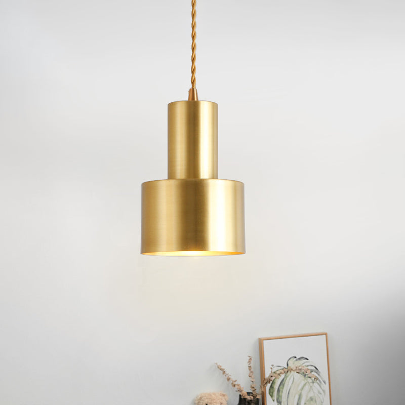 Gold Conical/Hoop/Grenade Hanging Lamp Postmodern 1-licht metaal/helder glazen ophangingshanger voor restaurant