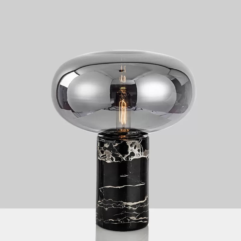 Lámpara de mesa de vidrio de humo de ellipse/vaso ámbar