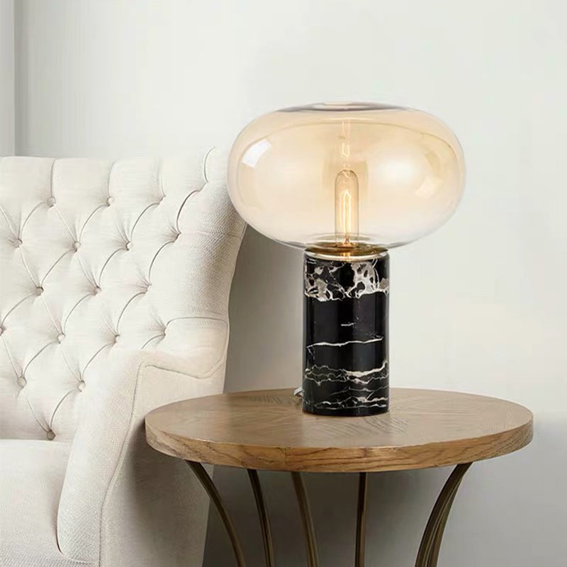 Lámpara de mesa de vidrio de humo de ellipse/vaso ámbar