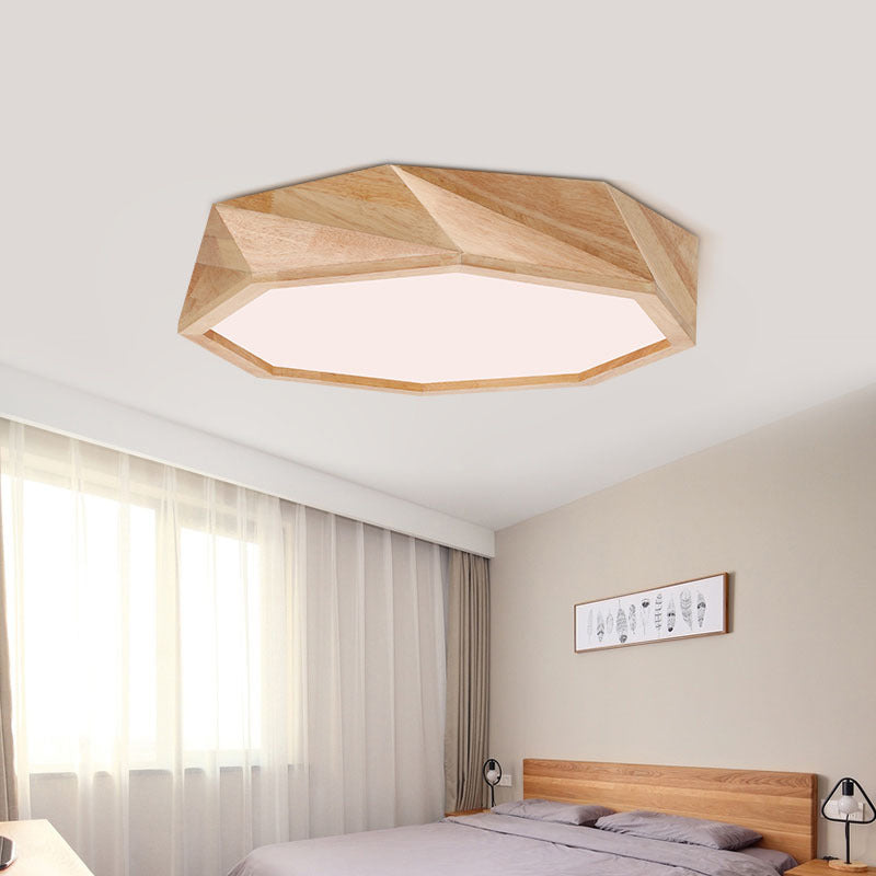 Lámpara de techo geométrico Moderno de madera de color Beige de madera de montaje de luz en caliente/luz blanca para el hotel, 18 "/21.5" /27 "