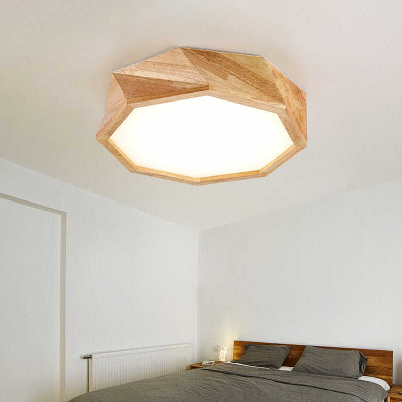 Lámpara de techo geométrico Moderno de madera de color Beige de madera de montaje de luz en caliente/luz blanca para el hotel, 18 "/21.5" /27 "