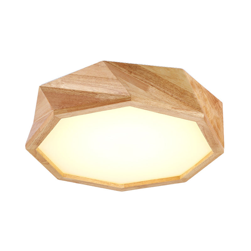Lámpara de techo geométrico Moderno de madera de color Beige de madera de montaje de luz en caliente/luz blanca para el hotel, 18 "/21.5" /27 "