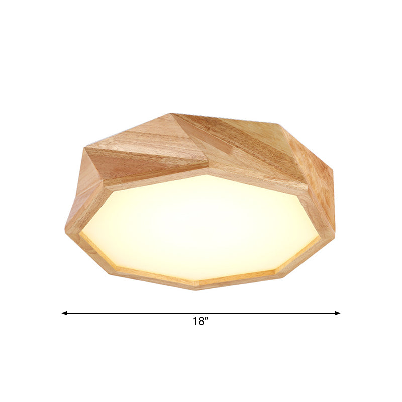 Lámpara de techo geométrico Moderno de madera de color Beige de madera de montaje de luz en caliente/luz blanca para el hotel, 18 "/21.5" /27 "