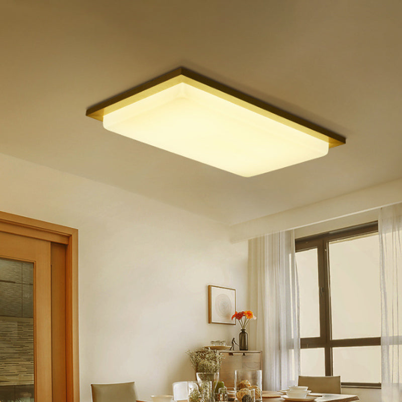 Symmetrisch geformte LED-Unterputzleuchte Simplicity, beige Deckenlampe aus Holz in warmem/weißem Licht, 17"/33,5"/40,5" breit