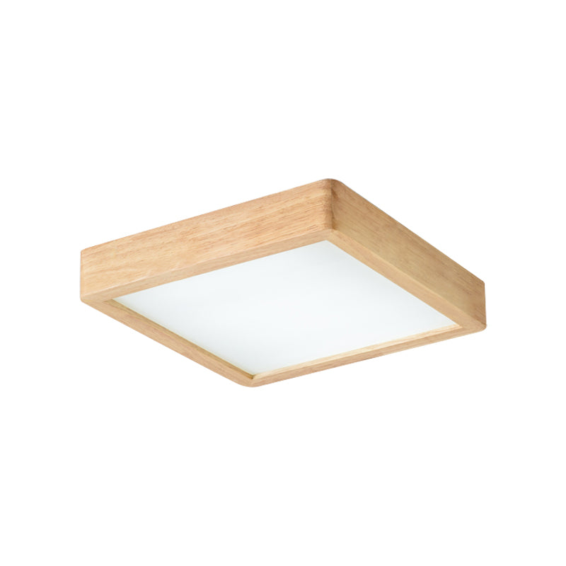 Illuminazione da incasso a soffitto a LED nordica in legno quadrato/rettangolo/a scacchi da 14"/21,5"/37,5" con paralume acrilico, luce calda/bianca