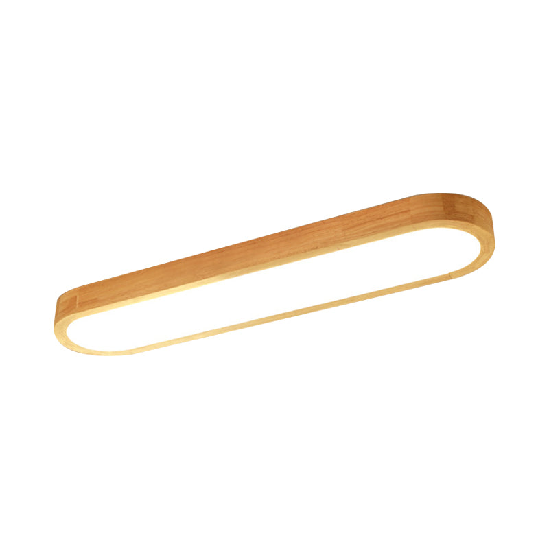Minimalist Oblong Soffitto Illuminazione Legno Living Room LED Flush Montato Light in Warm / White Light, 25,5 "/35.5" /47 " Lungo