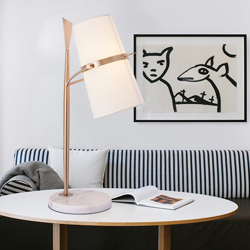 Lámpara de oro de la noche de una sola de bomba posmoderna/bola/luz de mesa tónica con tono de vidrio blanco/blanco esmerilado