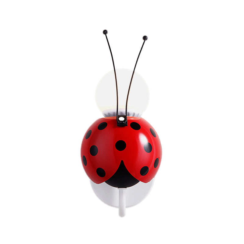 Red Ladybug Small Wall Light One Head Contemporary Plastic Wall Sconce for Stair