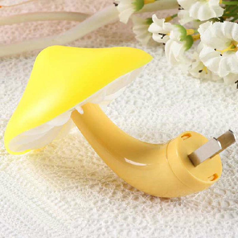 Lovely White LED Sconce Light Mushroom 1 Head Plastic Plug In Wall Lamp for Hallway