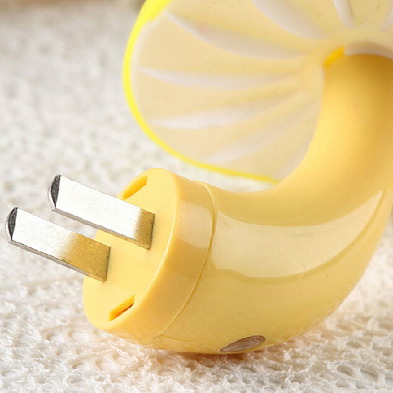 Lovely White LED Sconce Light Mushroom 1 Head Plastic Plug In Wall Lamp for Hallway