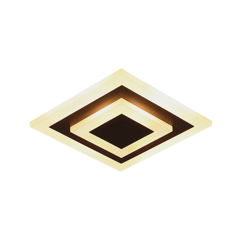 Plafonnier encastré de forme carrée, moderne et élégant, en acrylique, pour couloir et cuisine