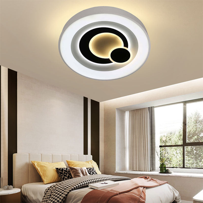 Plafonnier LED circulaire blanc en acrylique, moderne et élégant, pour cuisine et couloir