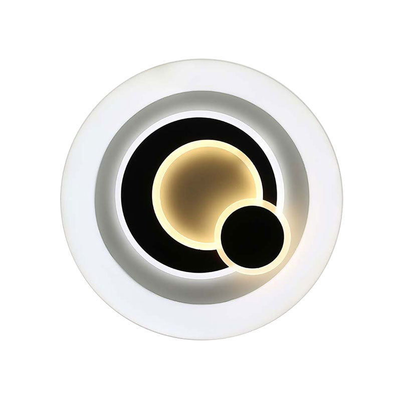 White Circular LED Flush Ceiling Light Modern Stylish Acrylic Ceiling Lamp for Kitchen Hallway