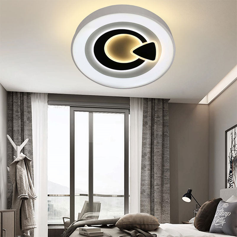 Plafonnier LED circulaire blanc en acrylique, moderne et élégant, pour cuisine et couloir