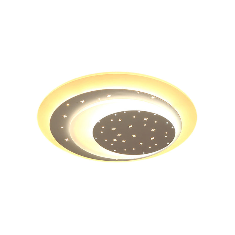 Luz de techo LED de media luna acrílica con luz empotrada romántica de estrella para dormitorio de niñas