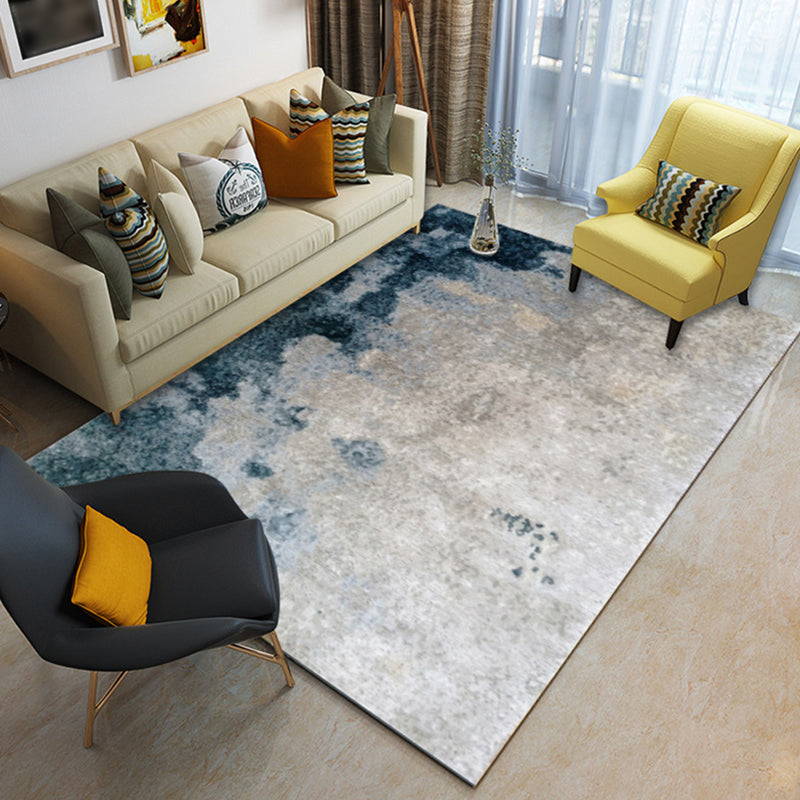 Unique Abstract Rug Grey Simple Rug Polyester Washable Area Rug for Bedroom