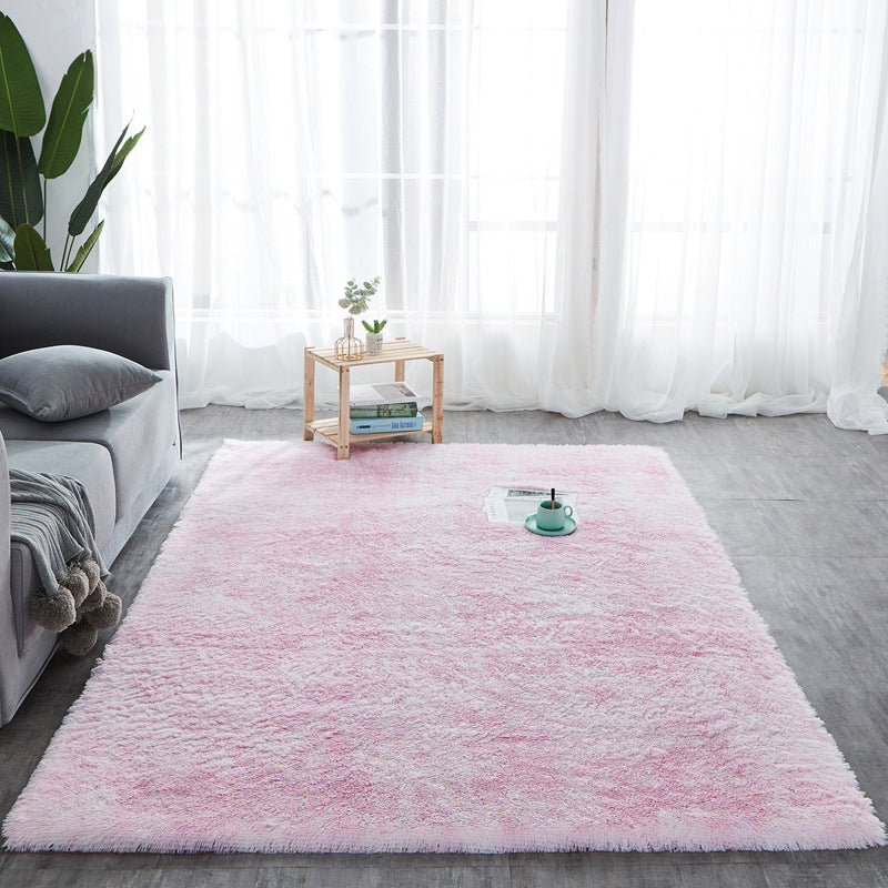 Pink and Grey Bedroom Rug Casual Ikat Pattern Area Rug Polyester Stain-Resistant Non-Slip Carpet