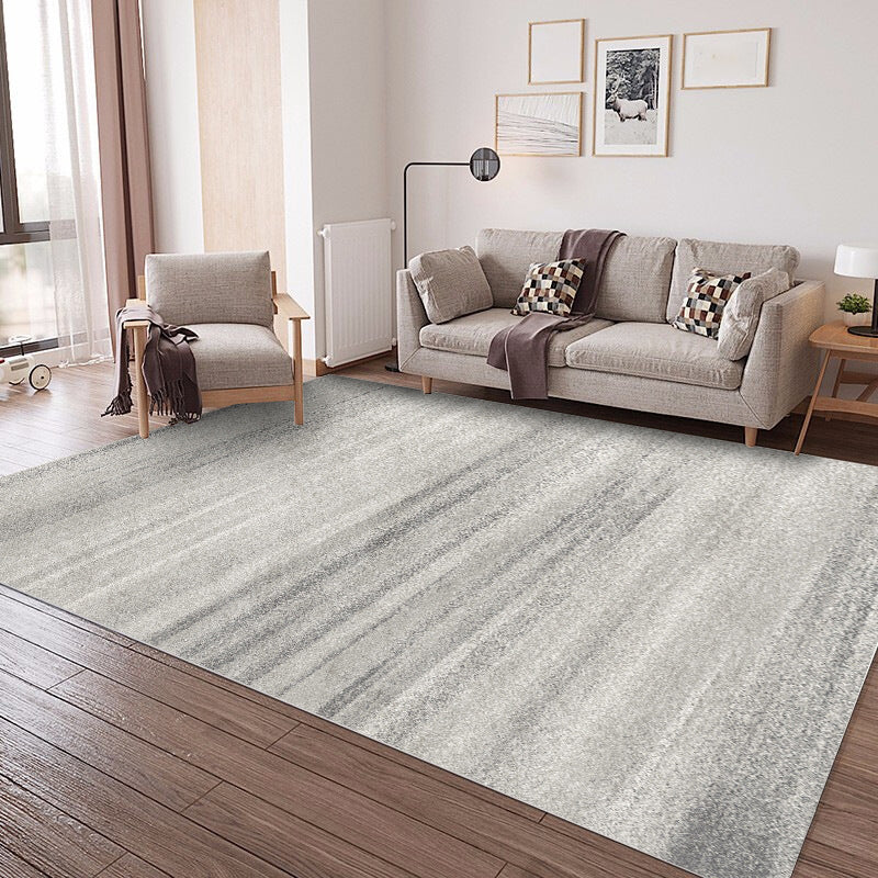Casual Ombre Rug Blue and Grey Synthetic Rug Machine Washable Non-Slip Area Rug for Bedroom