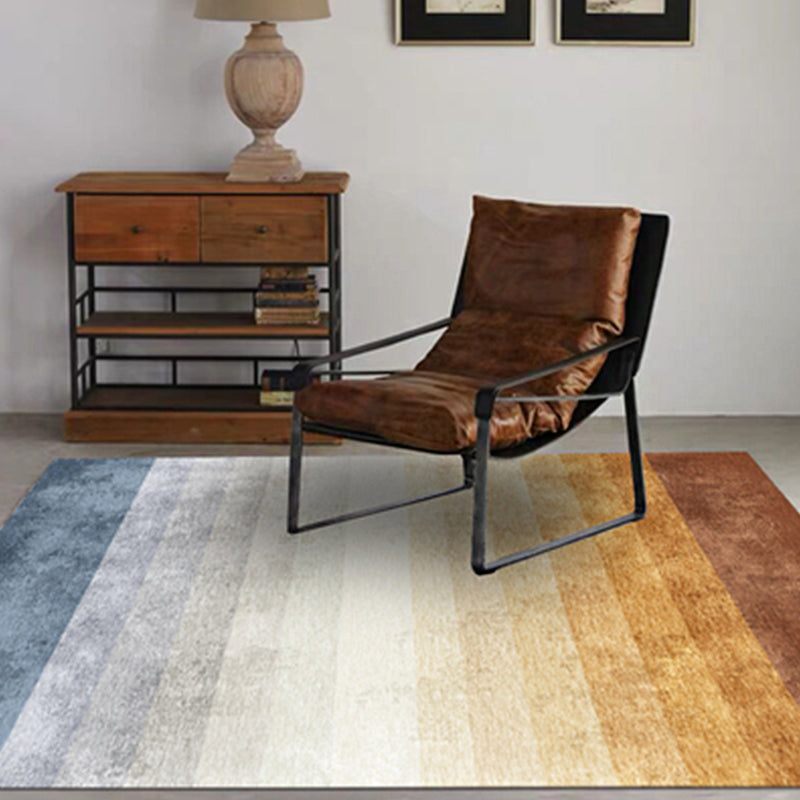 Modernist Ombre Pattern Rug Multicolor Polyester Rug Non-Slip Backing Washable Pet Friendly Carpet for Bedroom
