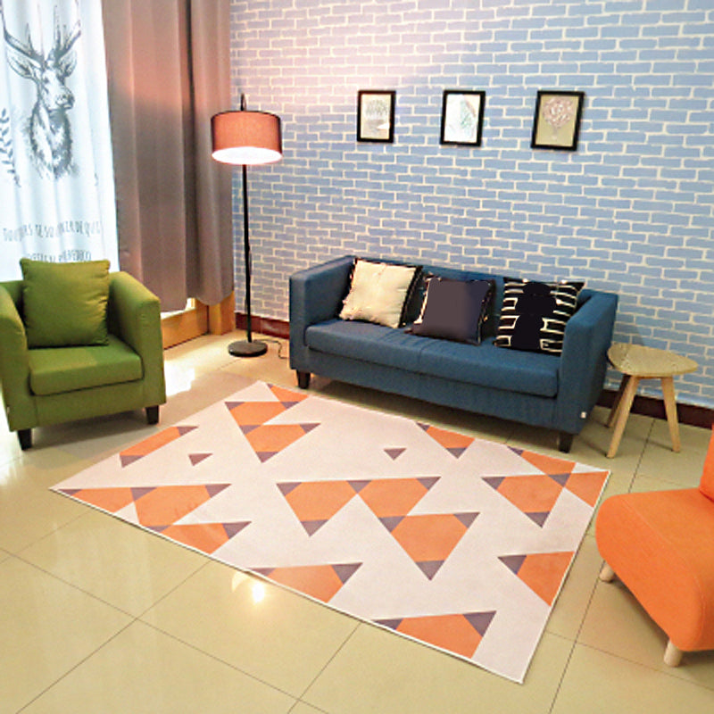 Modernism Geometric Pattern Carpet Multicolor Polyester Rug Anti-Slip Backing Pet Friendly Washable Rug for Home