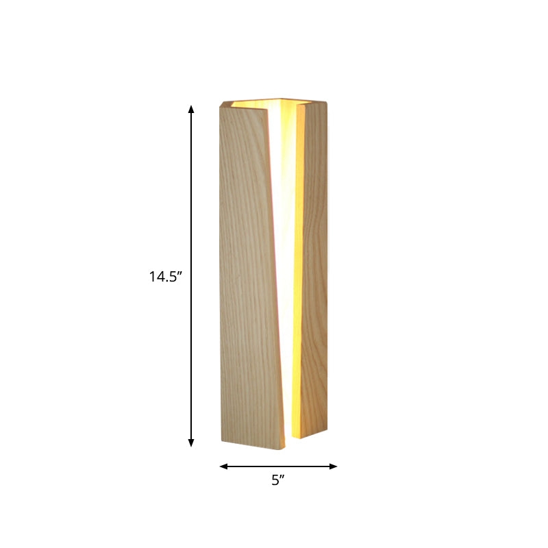 Lampada da tavolo in legno a scatola aperta Simplicity Lampada da comodino beige a LED da 5"/6" di lunghezza per camera da letto