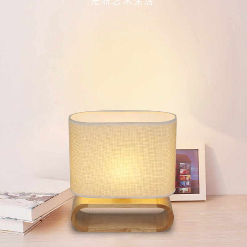 Madera de madera ovalada de noche Minimalismo Mesa de tela única Luz para niños dormitorio