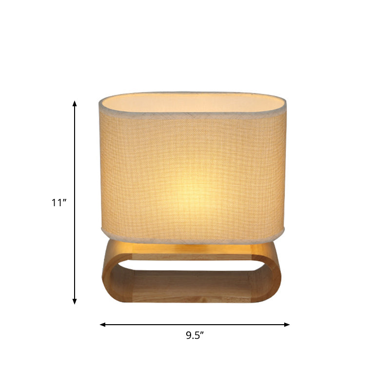 Madera de madera ovalada de noche Minimalismo Mesa de tela única Luz para niños dormitorio