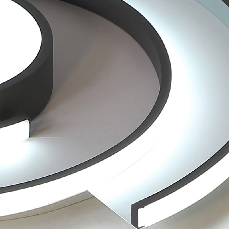 Plafonnier encastré contemporain à économie d'énergie en forme de tourbillon, plafonnier LED en acrylique pour salle d'étude