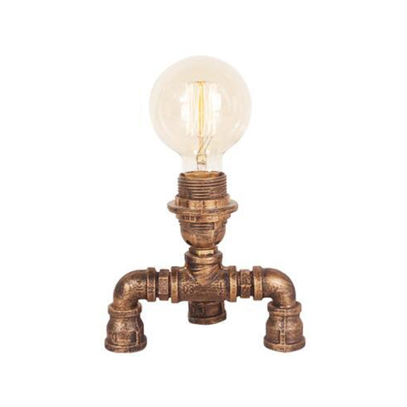 Bronze Single-Bulb Table Light Warehouse Style Iron 3-Leg/4-Leg/Sitting Robot Nightstand Lamp with/without Cage Guard