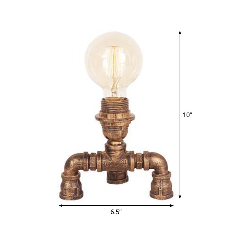 Bronze Single-Bulb Table Light Warehouse Style Iron 3-Leg/4-Leg/Sitting Robot Nightstand Lamp with/without Cage Guard