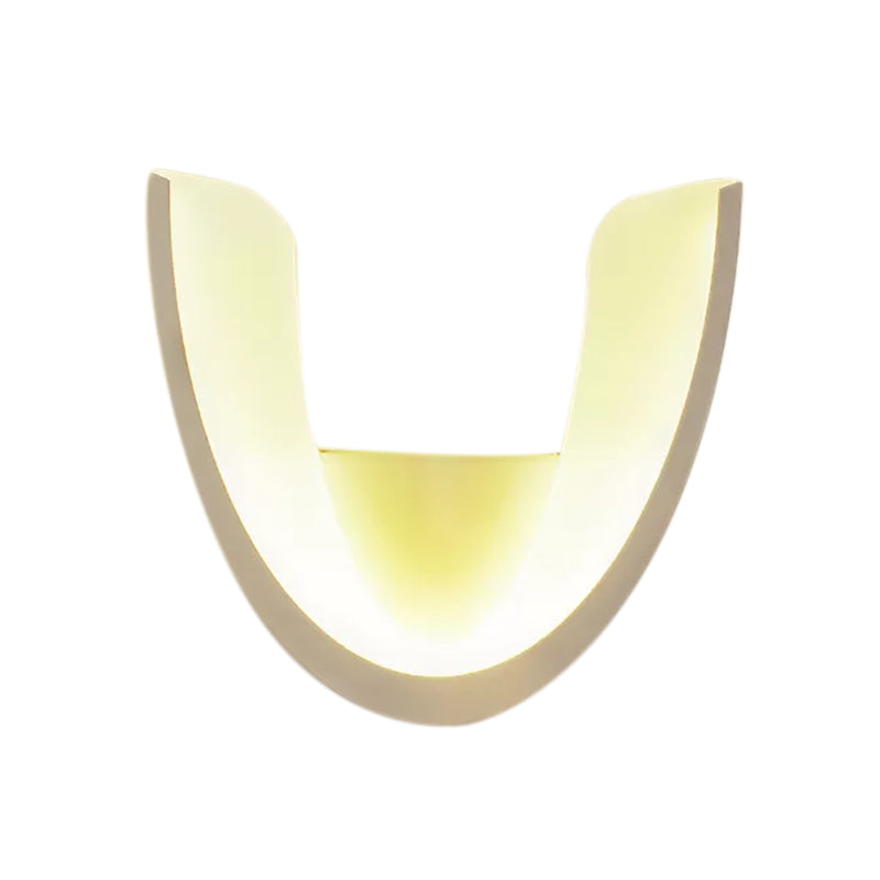 Modern Half-Oval Sconce Light Acrylic White Finish LED Wall Sconce for Study Room