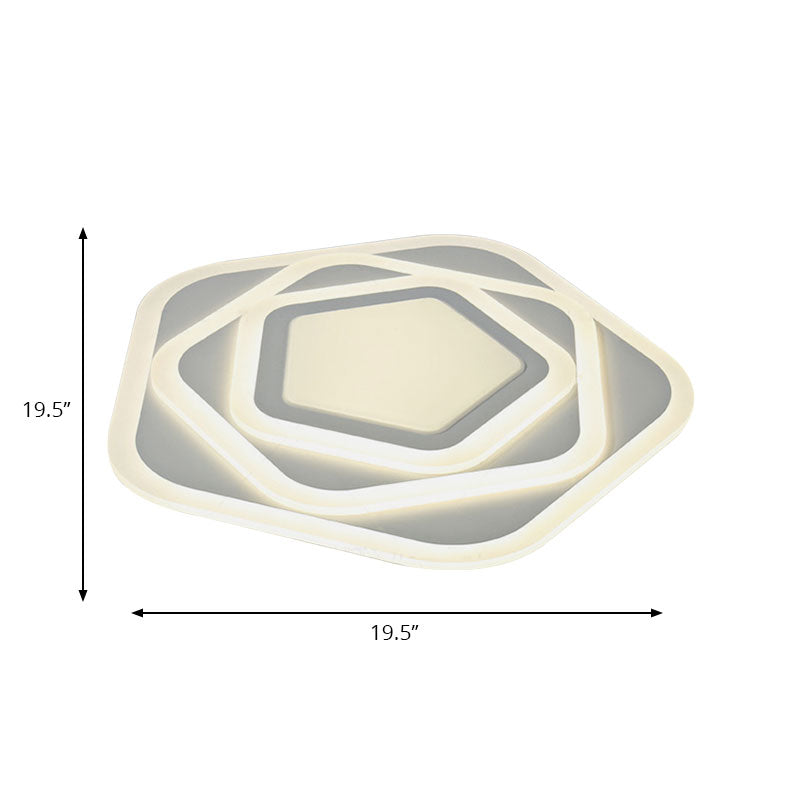 Pentagon Woonkamer Inbouw Plafondlamp Acryl Moderne Eigentijdse Plafondlamp In Wit